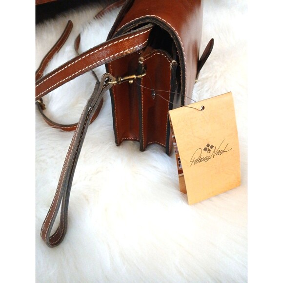 NWT Patricia Nash the Heritage Collection Cognac Leather Mini Messenger Bag - Picture 5 of 12